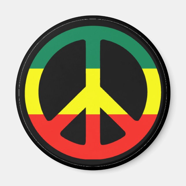 Rasta Peace Symbol Magnet (Front)