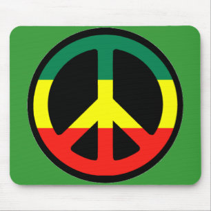 Rasta Peace Symbol Mouse Mat