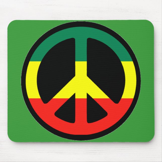 Rasta Peace Symbol Mouse Mat (Front)