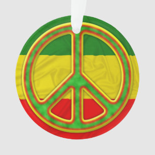 Rasta Peace Symbol Ornament