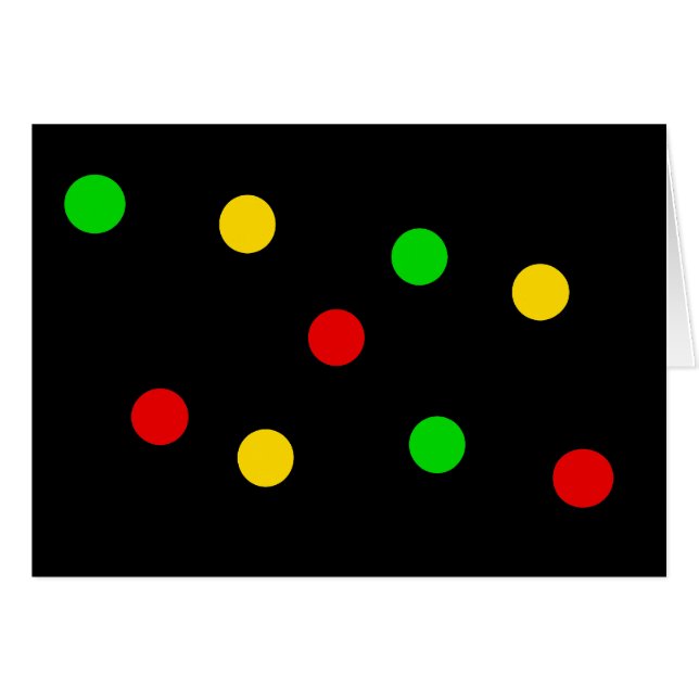 Rasta Polka Dots on Black (Front Horizontal)