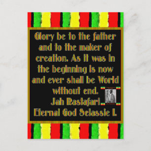 Rasta Prayer Recited before the Smoking Ceremony Postcard