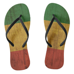 Rasta Print Flip Flops