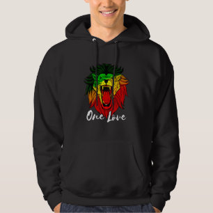 Rasta Reggae Jamaican Lion Of Judah Rastafarian Ro Hoodie