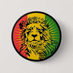 rasta reggae lion flag 6 cm round badge