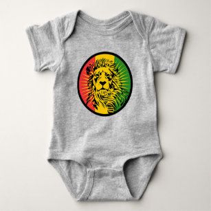rasta reggae lion flag baby bodysuit