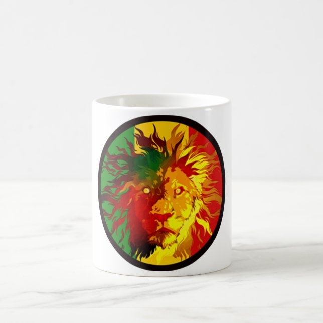 rasta reggae lion flag coffee mug (Center)