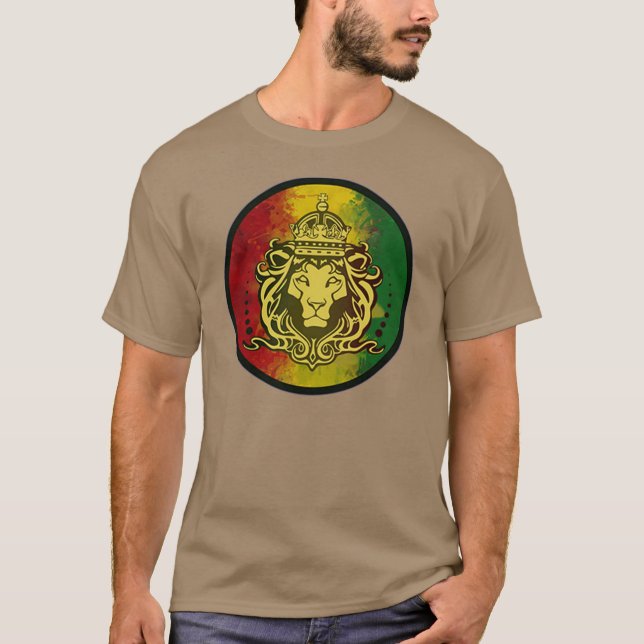 rasta reggae lion flag T-Shirt (Front)
