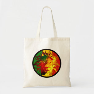 rasta reggae lion flag tote bag