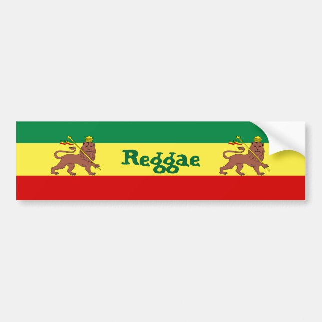 Rasta Reggae Lion of Judah Bumper Sticker (Front)