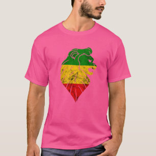 Rasta Reggae Lion Of Judah Ethiopian Lion Rastafar T-Shirt