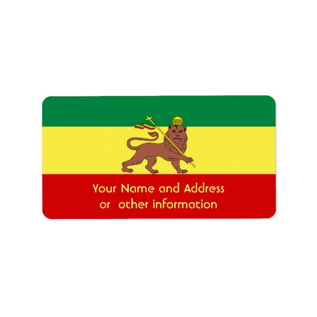 Rasta Reggae Lion of Judah Label (Front)
