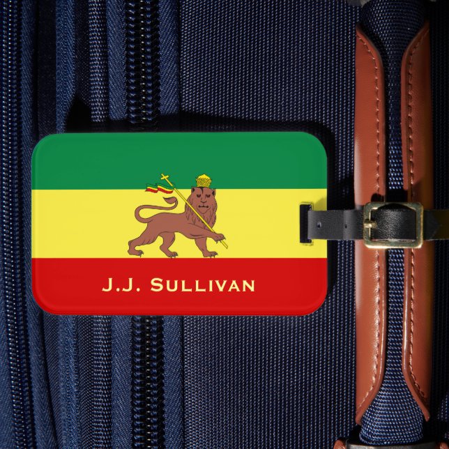 Rasta Reggae Lion of Judah Luggage Tag (Front Insitu 4)