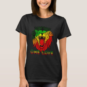 Rasta Reggae Lion Of Judah One Love Hippie Rastafa T-Shirt