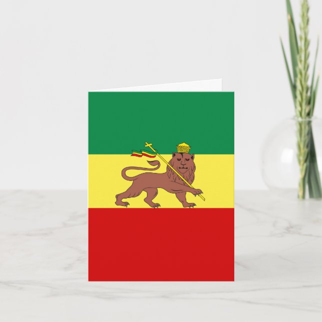 Rasta Reggae Lion of Judah Thank You Card (Front)