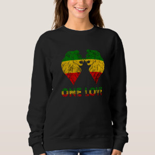 Rasta Reggae Lion Of Juddah One Love Rastafarian R Sweatshirt