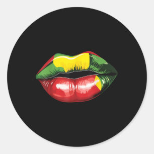 Rasta Reggae Lips Music Rasta Rastafari Roots Jama Classic Round Sticker