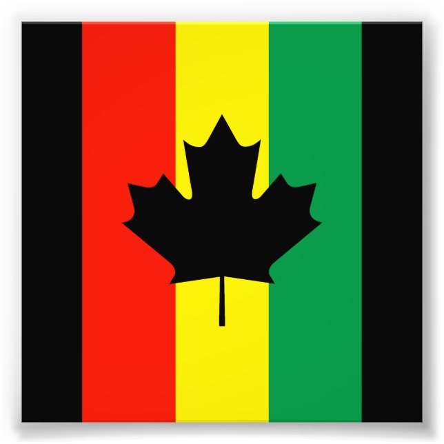 Rasta Reggae Maple Leaf Flag Photo Print (Front)