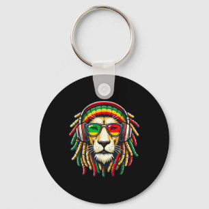 Rasta Reggae Music Lion Jamaica Key Ring