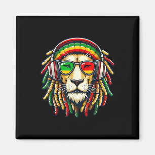 Rasta Reggae Music Lion Jamaica Magnet