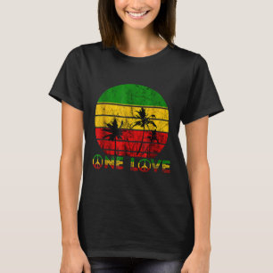 Rasta Reggae One Love Retro Vintage Sunset Jamaica T-Shirt