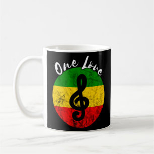 Rasta Reggae Rastafari Roots Music Note One Love H Coffee Mug
