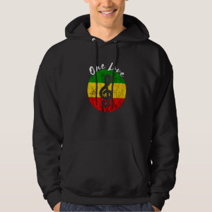 Rasta Reggae Rastafari Roots Music Note One Love H Hoodie