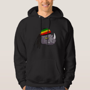 Rasta Reggae Rhino Rastafarian Roots One Love Jama Hoodie