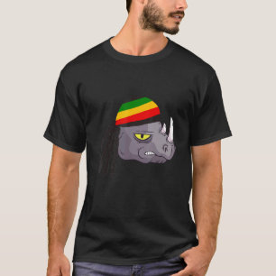 Rasta Reggae Rhino Rastafarian Roots One Love Jama T-Shirt