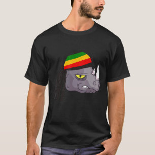 Rasta Reggae Rhino Rastafarian Roots One Love Jama T-Shirt