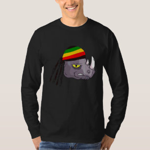 Rasta Reggae Rhino Rastafarian Roots One Love Jama T-Shirt