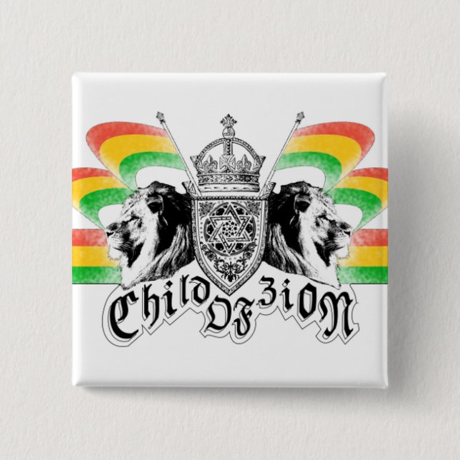 Rasta Reggae Royal Crest Button (Front)