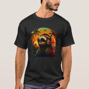 Rasta Reggae Sloth Music Rastafari Hippie Jamaican T-Shirt