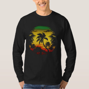 Rasta Reggae Sunset Rastafarian Pride Jamaican Vac T-Shirt