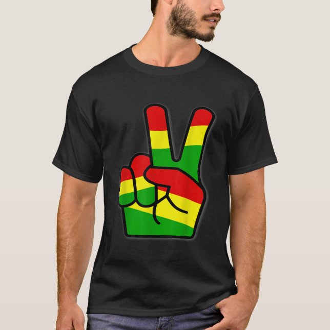 Rasta Reggae Victory Colours Art for Rastafari Lov T-Shirt (Front)
