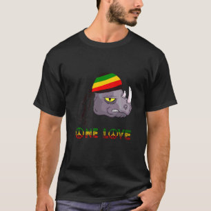 Rasta Rhino Reggae One Love Rastafarian Roots Jama T-Shirt