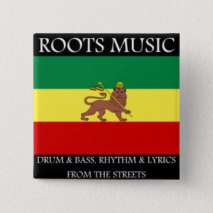 Rasta - Roots Music Ethiopia Flag Lion of Judah 15 Cm Square Badge
