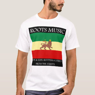 Rasta - Roots Music Ethiopia Flag Lion of Judah T-Shirt