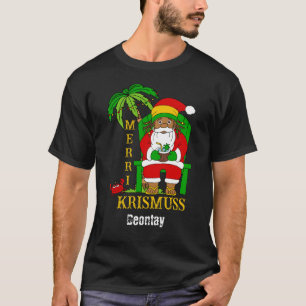Rasta Santa Claus Merry Christmas Holiday T-Shirt