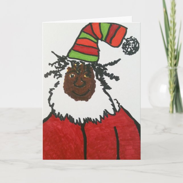 Rasta Santa Holiday Card (Front)