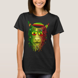 Rasta Scottish Highland Cow  Scottish Stoner Cow T-Shirt