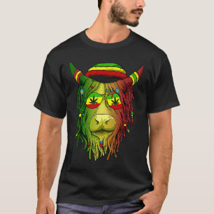 Rasta Scottish Highland Cow  Scottish Stoner Cow T-Shirt