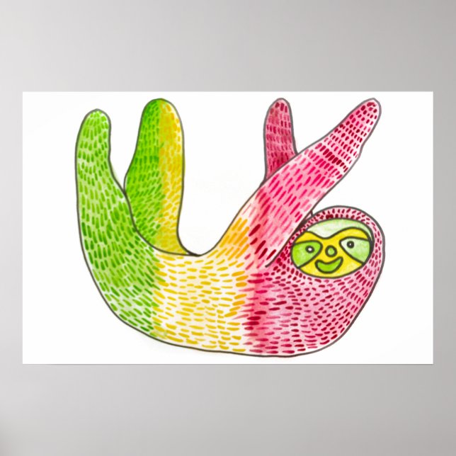 Rasta Sloth Poster By Megaflora (Front)