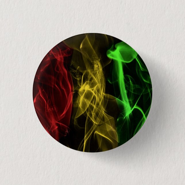 rasta smoke 3 cm round badge (Front)