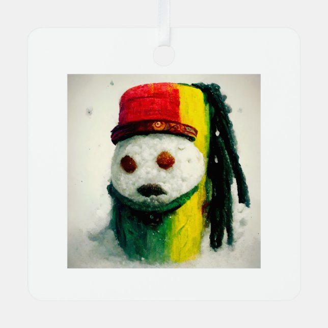 Rasta Snowman II Metal Ornament (Front)