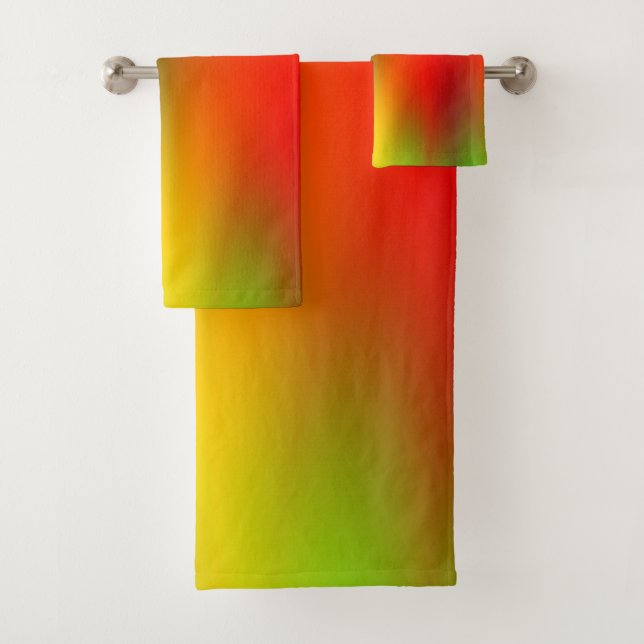 Rasta Splash of Colour Bath Towel Set (Insitu)
