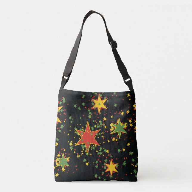 Rasta Stars Cross Body Bag (Back)