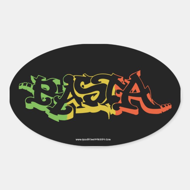 Rasta Sticker Oval Black Coloured (Front)