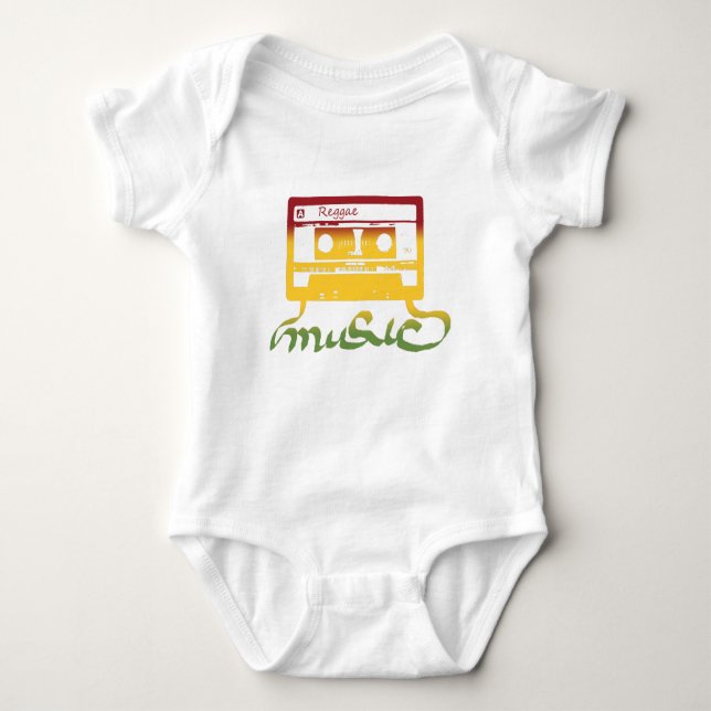 rasta tape reggae baby bodysuit (Front)