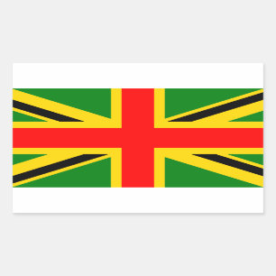 Rasta Union Jack Rectangular Sticker